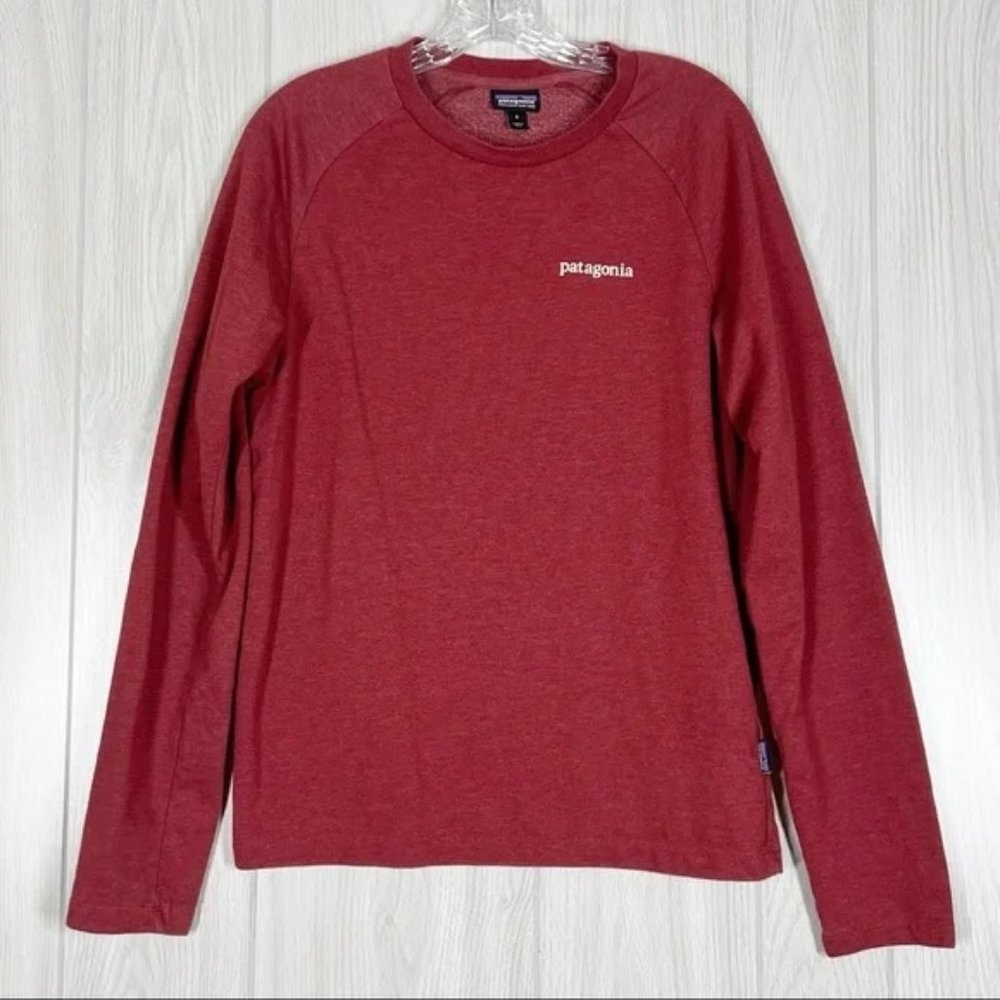 Patagonia | Line Logo Ridge Organic Crew Sweatshirt In Red Size Small